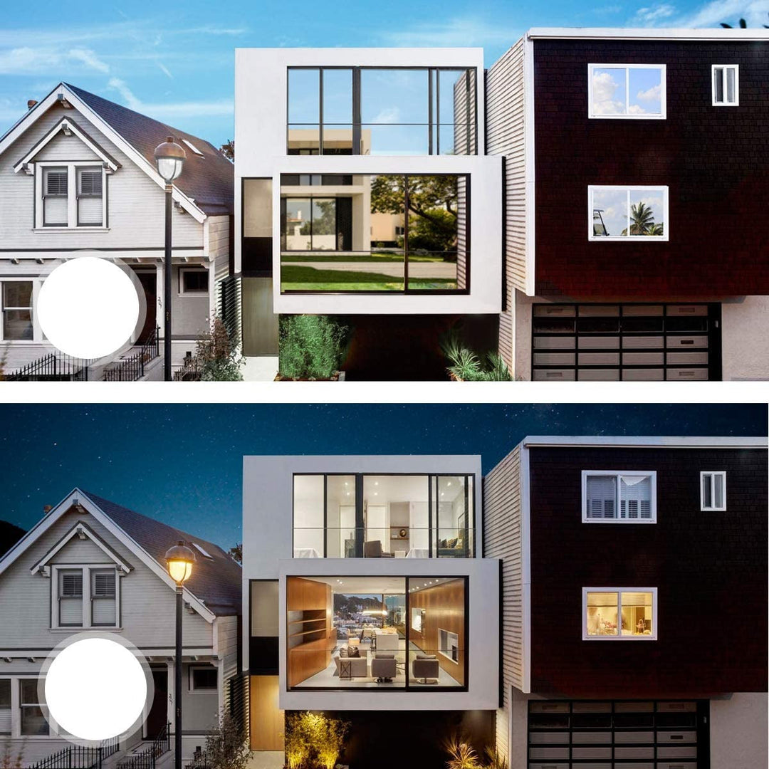 Reflective window film offers one-way privacy, UV blocking, heat control, and energy saving for any room.