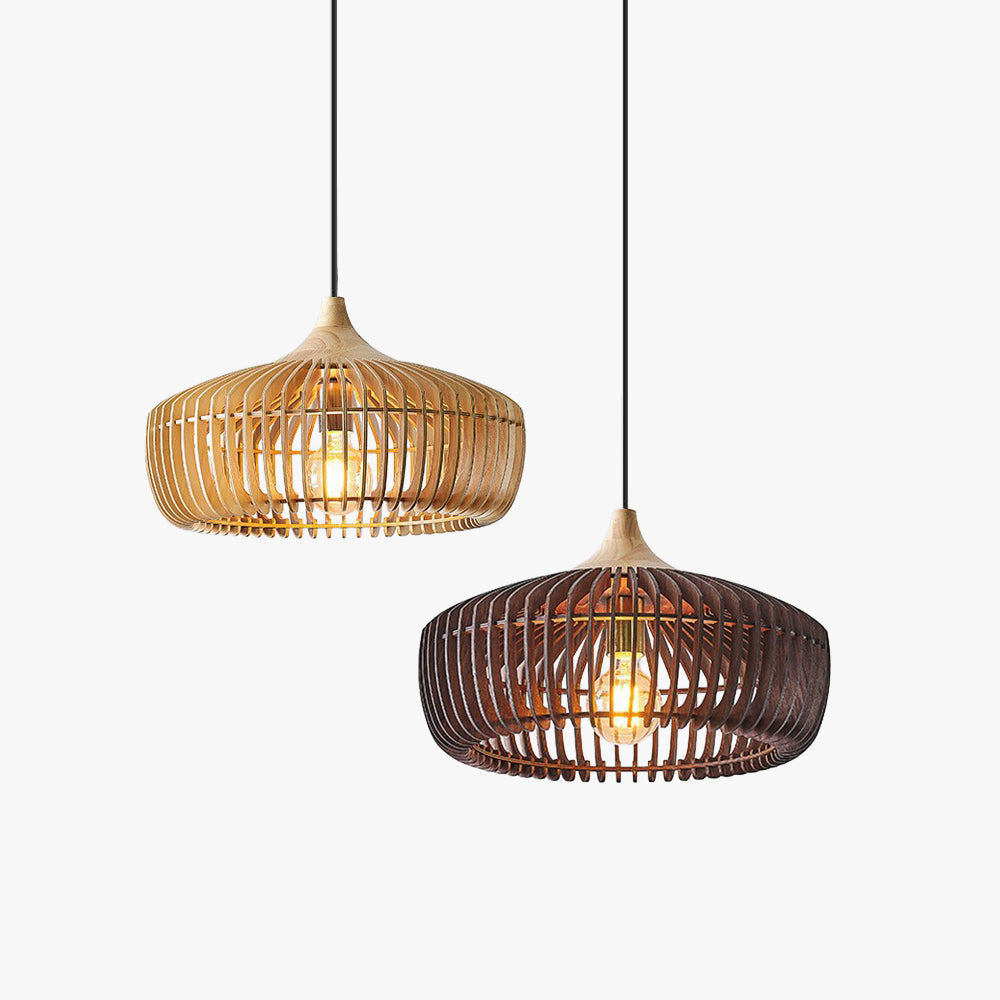 Orello Japandi style pendant light fixture, minimalist design for dining room or living room lighting.
