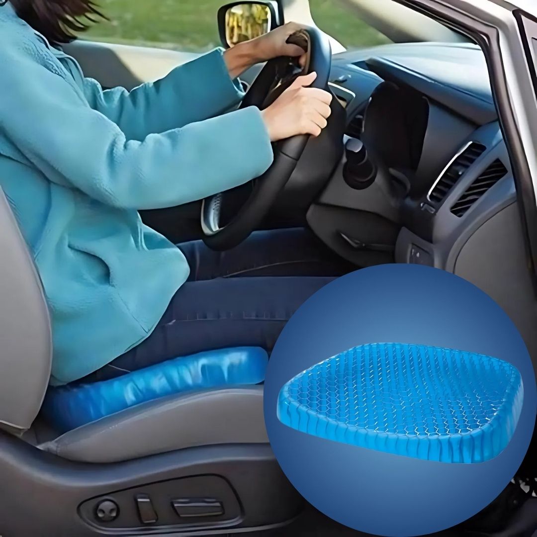 Ergonomic orthopedic gel seat cushion for back support & tailbone relief. Pressure relief for long sitting.