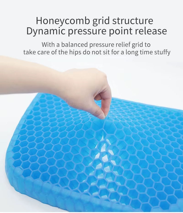 Premium orthopedic gel cushion offers superior tailbone pain relief & back support for comfort.