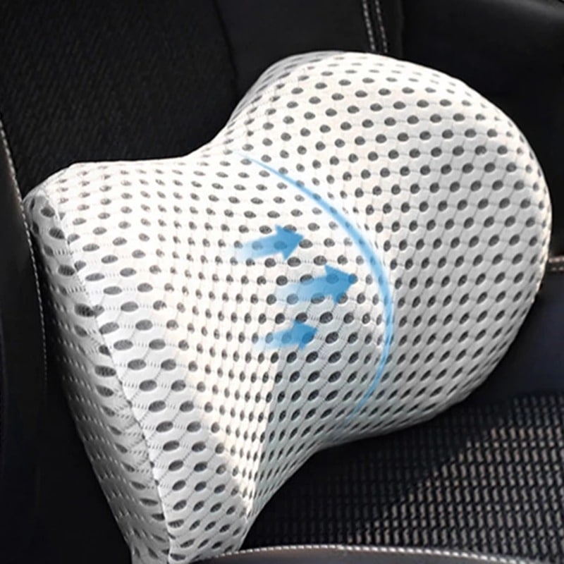 Unisex ergonomic lumbar support cushion, promoting healthy posture & comfort in any seat.