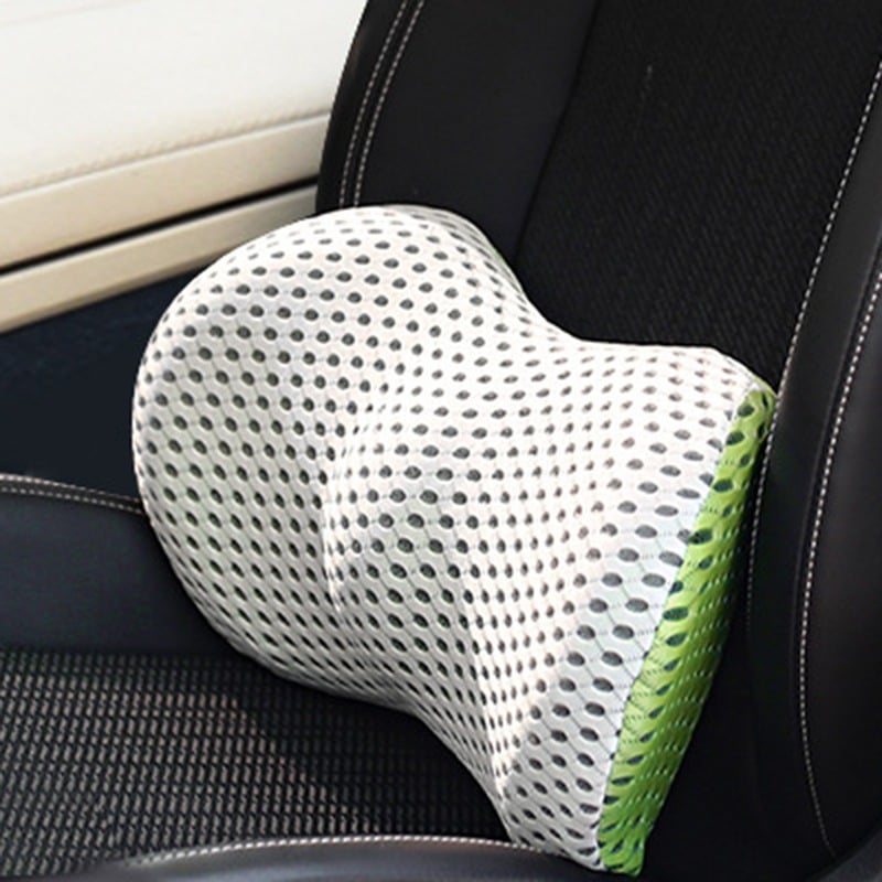 Breathable memory foam back support cushion, designed for posture correction & long-lasting lumbar comfort.