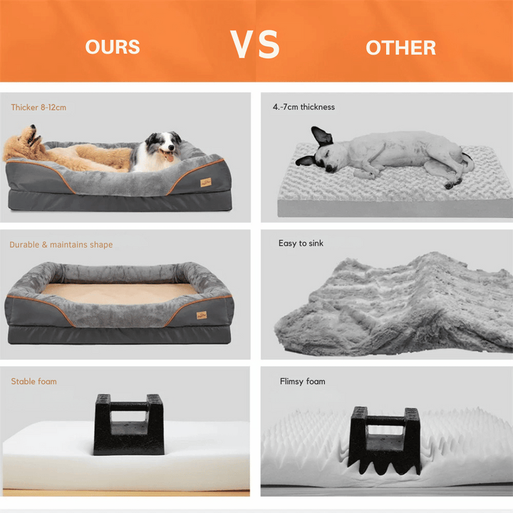 Large dog bed with advanced orthopedic memory foam for superior joint health.