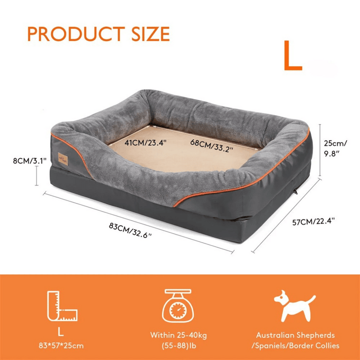Comfortable orthopedic memory foam pet bed for extra large dogs, promoting restful sleep.