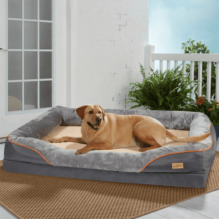 Washable orthopedic memory foam dog bed for large breeds, durable pet supplies, easy care.