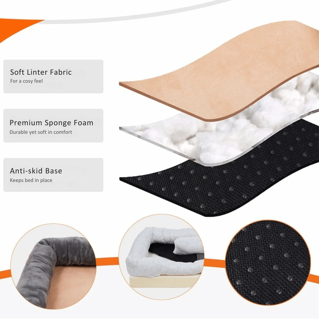 Luxurious memory foam dog bed, plush comfort & orthopedic joint relief for large dogs.