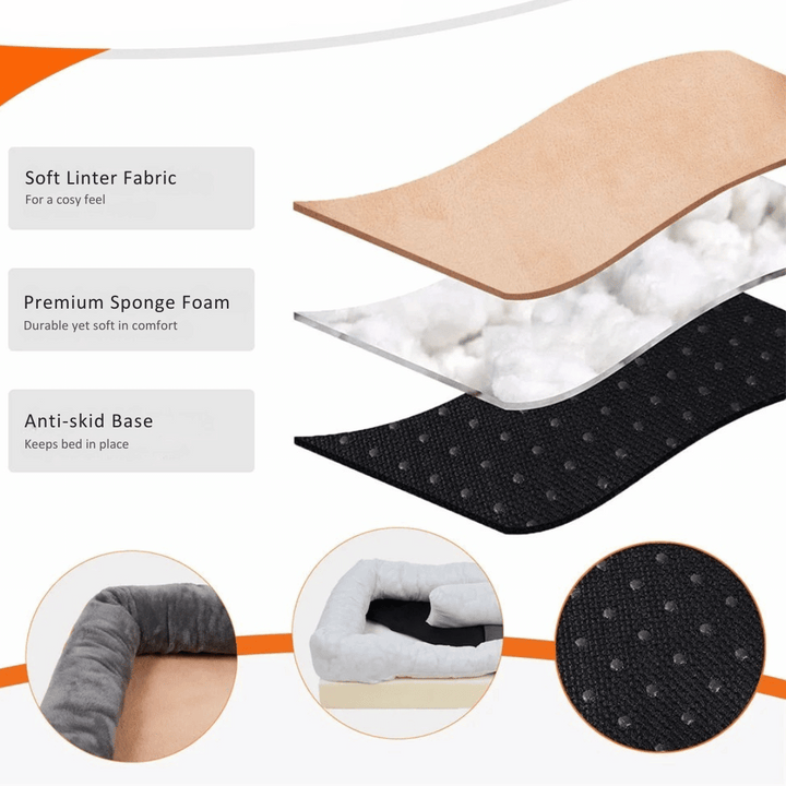 Luxurious memory foam dog bed, plush comfort & orthopedic joint relief for large dogs.
