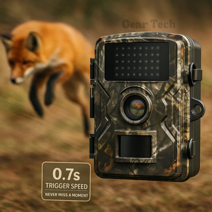 Dual-purpose wildlife & surveillance camera. Night vision, motion-activated, weatherproof HD for outdoor use.