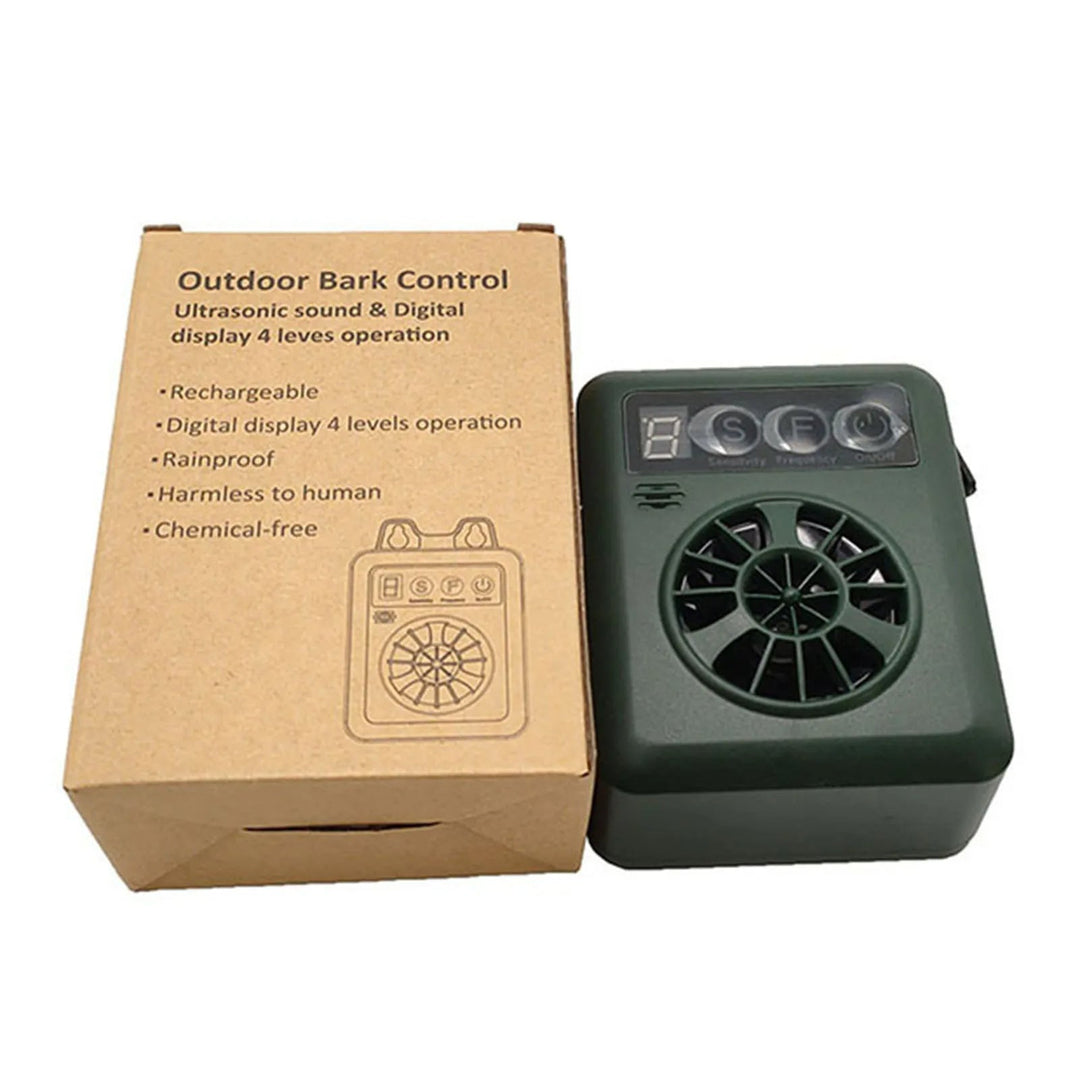 Pet supplies: Discreet outdoor ultrasonic bark control device to stop excessive dog barking.