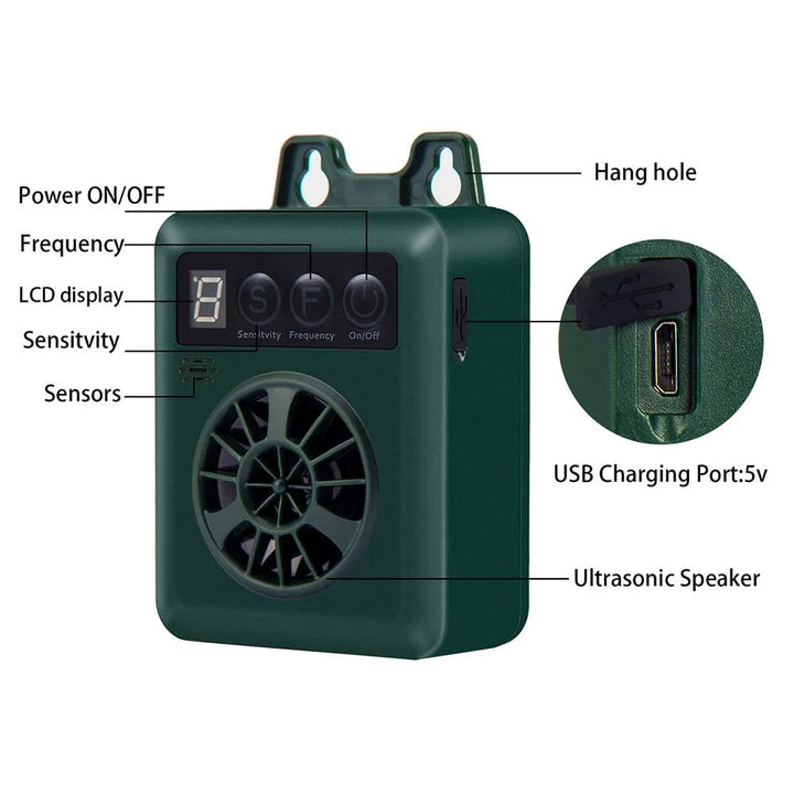 Effective outdoor pet training device: Ultrasonic anti-bark unit helps manage dog barking naturally.