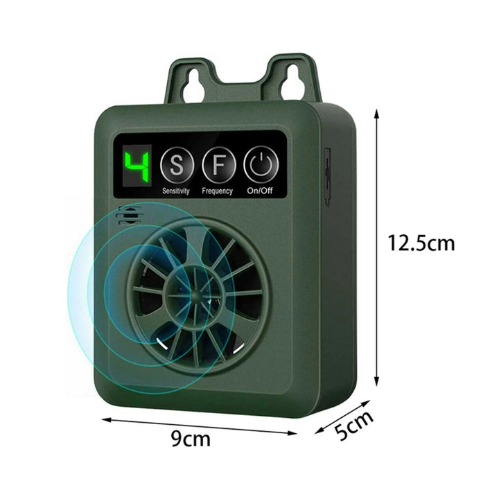 Weather-resistant outdoor ultrasonic dog bark control system for peaceful neighborhood living.