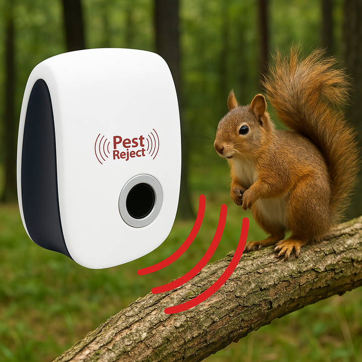Effective outdoor ultrasonic pest repeller, protects gardens from squirrels & rodents naturally and safely.
