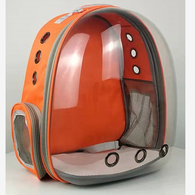 Lightweight pet carrier backpack, clear view, foldable design makes it perfect for hiking with pets.