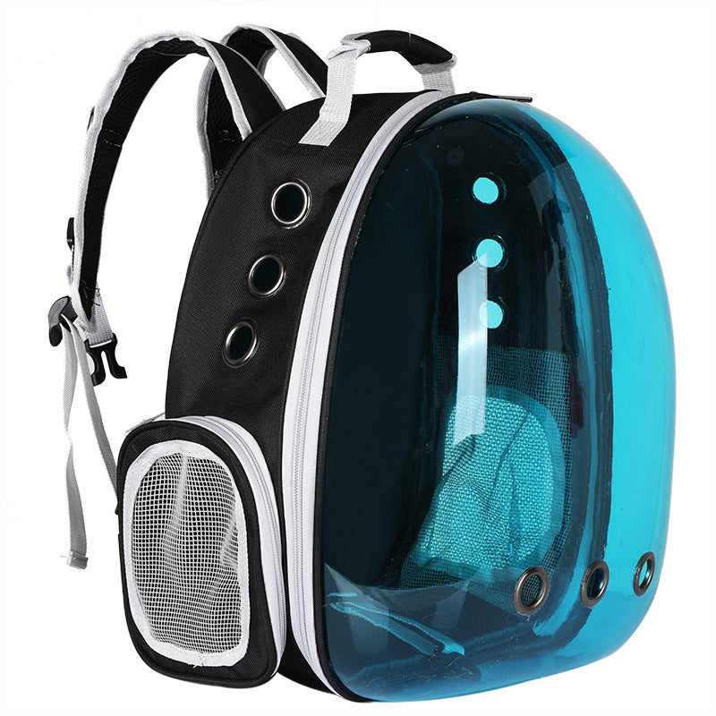 Compact foldable pet carrier backpack with clear view, essential for small pet owners on the go.