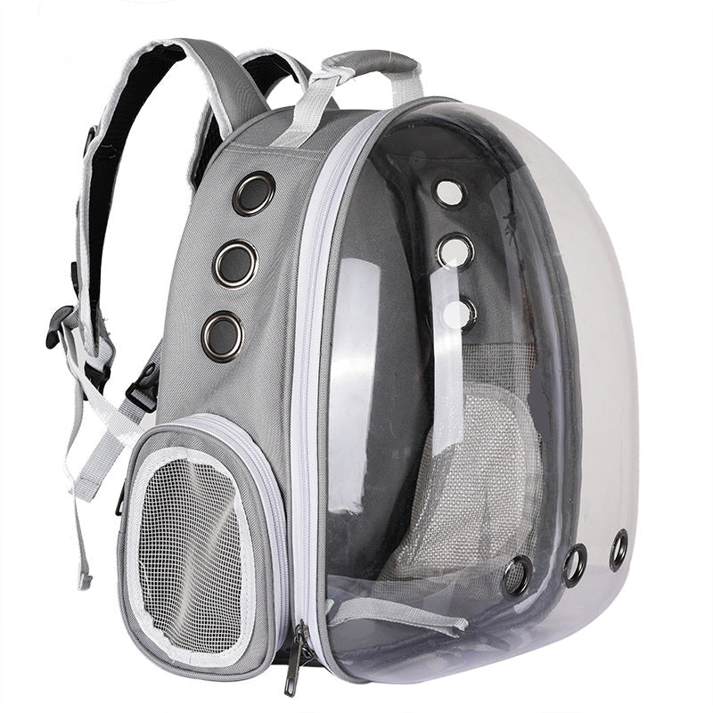 Durable pet backpack with clear window, foldable for convenience, perfect for vet visits & travel.