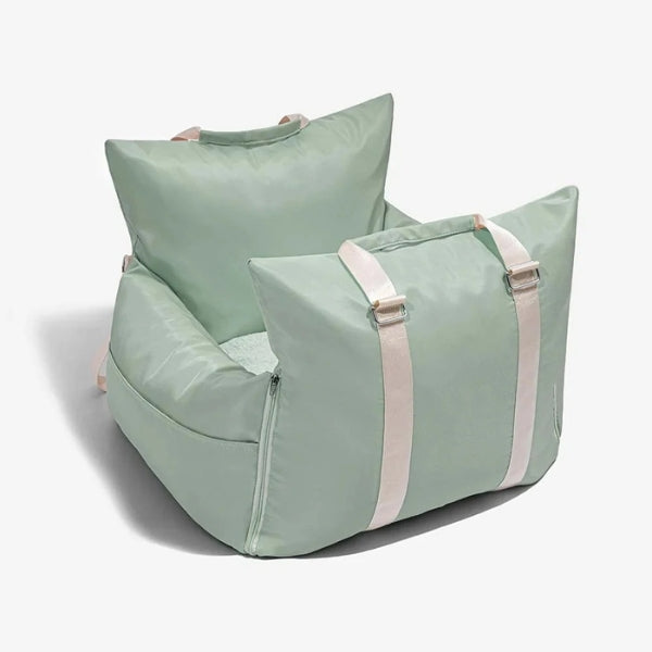 Durable waterproof dog car bed, portable design, ideal for safe pet travel.