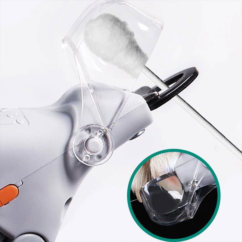 LED pet nail clipper for safe, easy dog and cat paw grooming, preventing over-trimming.