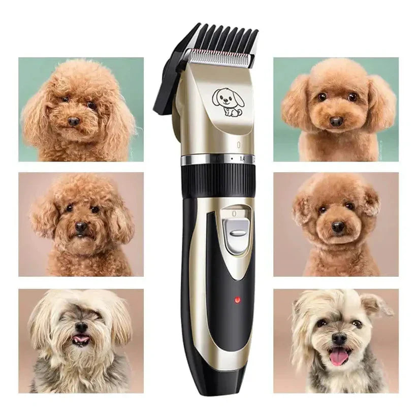 Adjustable combs for the pet dog grooming trimmer set, showing various sizes for precise home grooming.