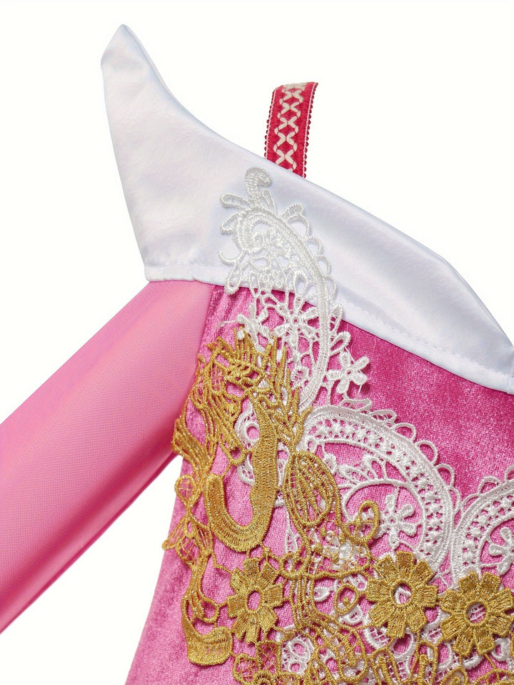Sparkling pink princess costume for girls' enchanting play, dress-up, and magical moments.