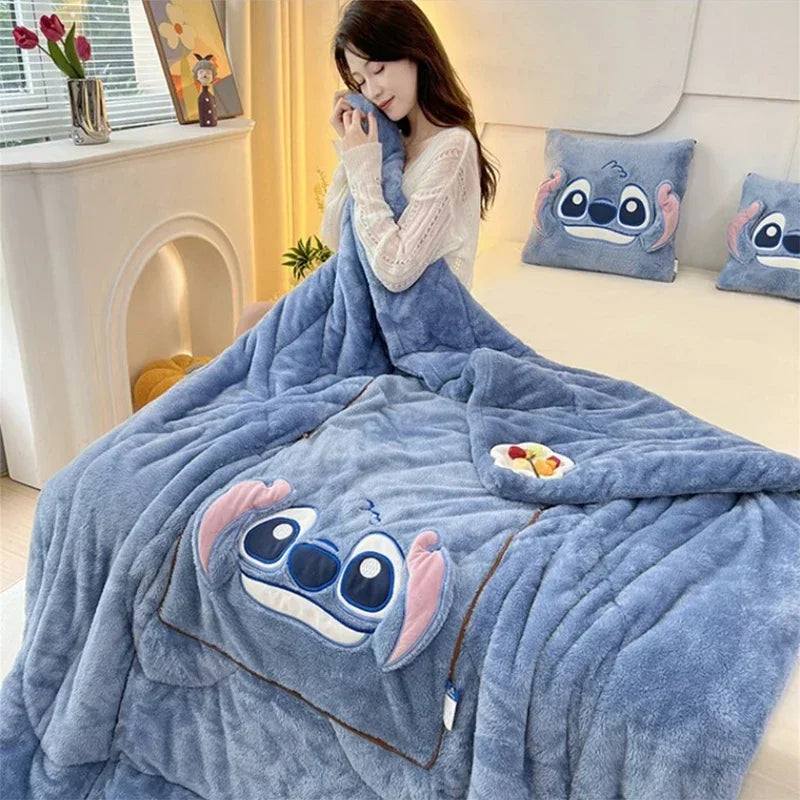 Warm plush blanket & comfy cushion set, ideal for cozy bedding, relaxing, or as a thoughtful home decor gift.