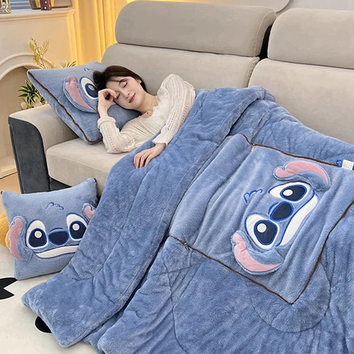 Luxurious plush blanket & cushion set, a perfect cozy gift for comfort lovers & stylish home decor enthusiasts.