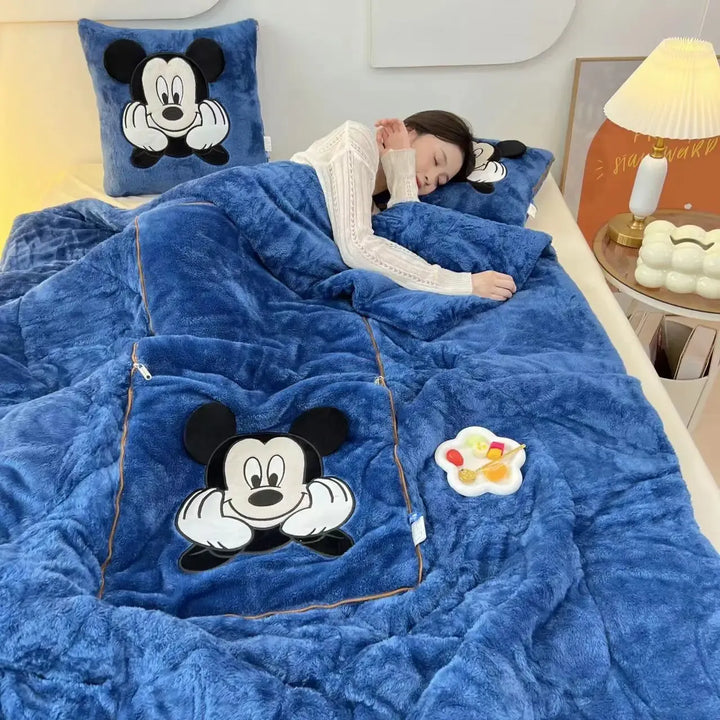 Velvety plush blanket & cushion set, providing ultimate softness, warmth, and cozy comfort for your home.