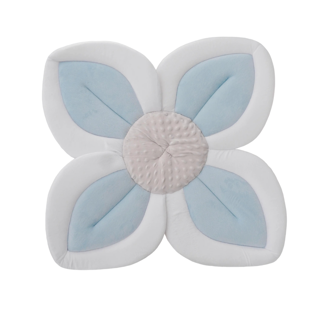 Adorable blooming flower baby bath cushion for safe and cozy infant sink bathing. Plush comfort & support.
