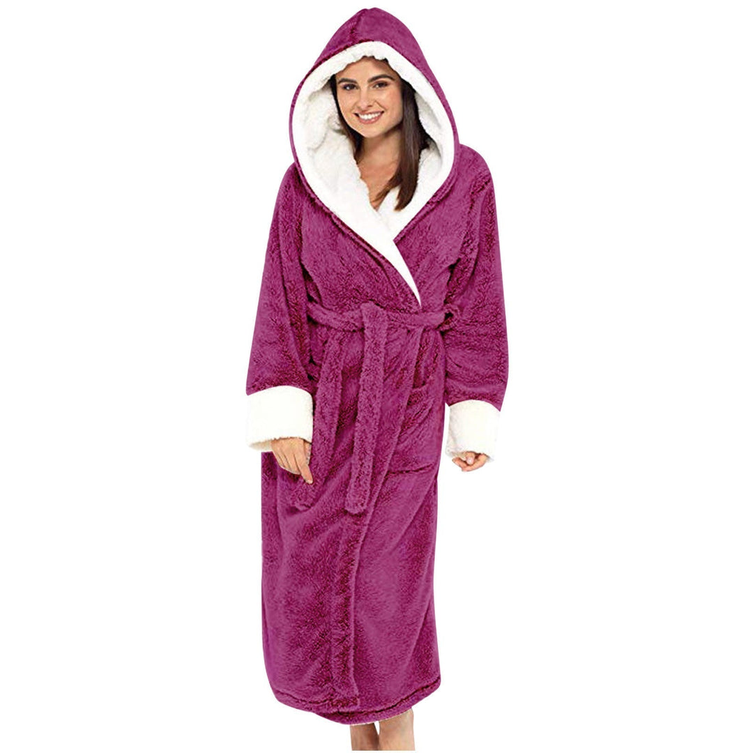 Luxurious hooded plush robe for women with belt. The perfect cozy gift for her relaxation & comfort.