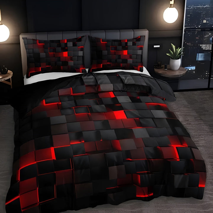 Modern plush microfiber duvet cover set, stylish and comfortable bedding for elegant bedroom decor.