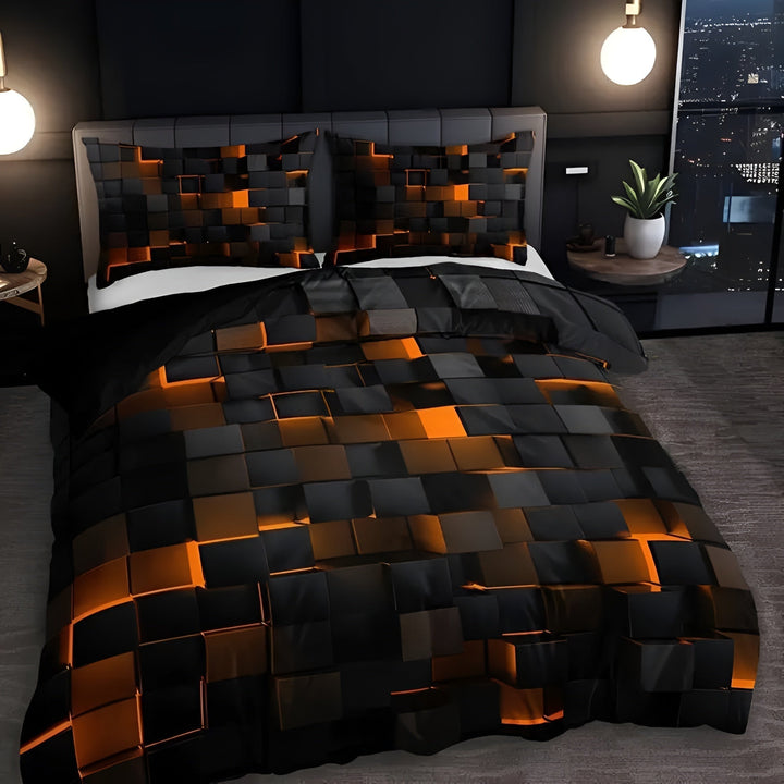 Complete set: Plush microfiber duvet cover with matching shams, premium soft bedding for luxury beds.