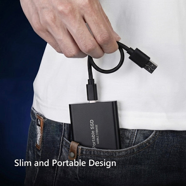 Portable 2TB SSD, high-speed external drive for secure & compact data storage.