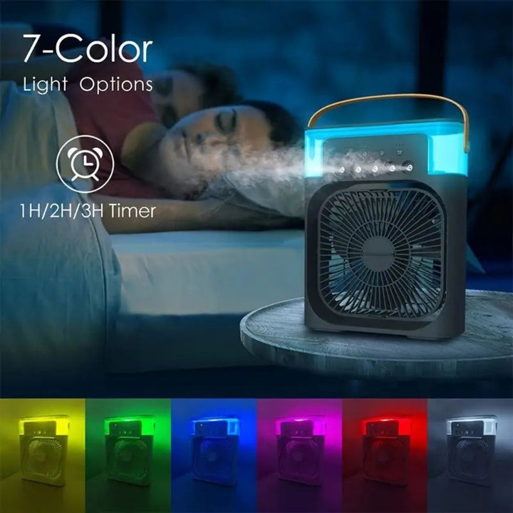 Portable 3-in-1 air cooler, humidifier & fan for personal space cooling at home or office.