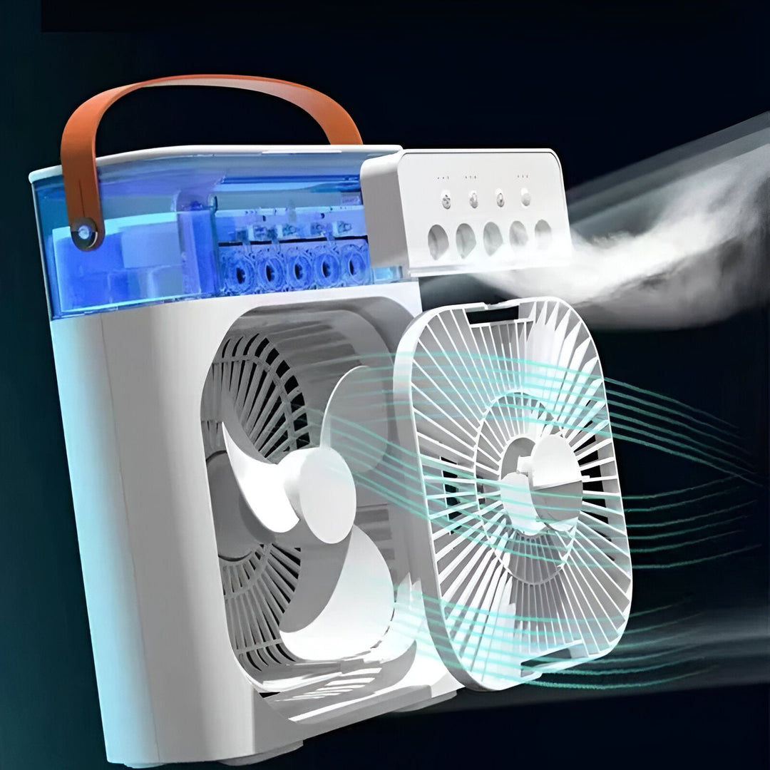 Personal desk air cooler with humidifying function, essential for home & office comfort.