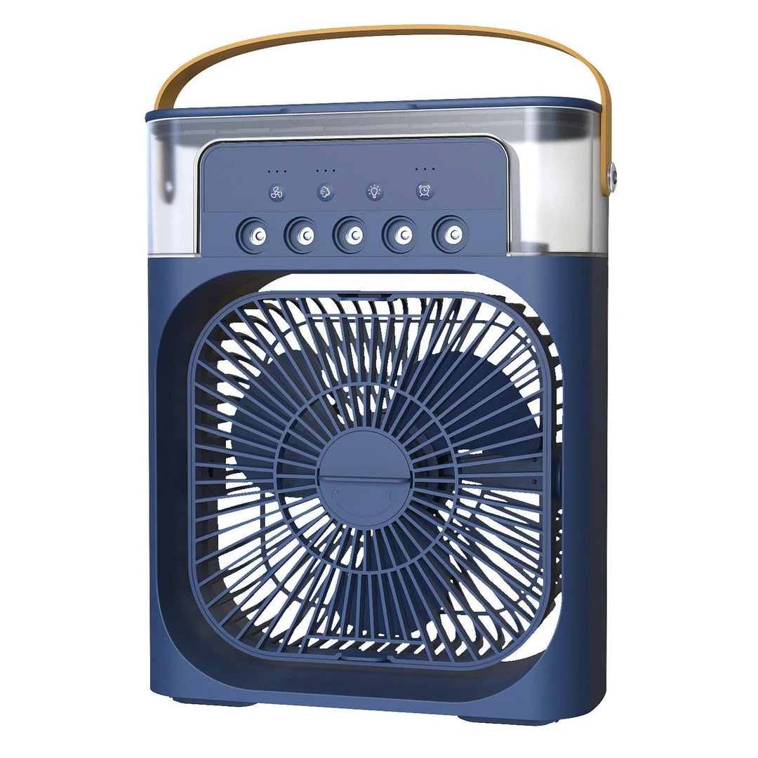 Keep cool with this portable air cooler, fan & humidifier for personal desktop use.