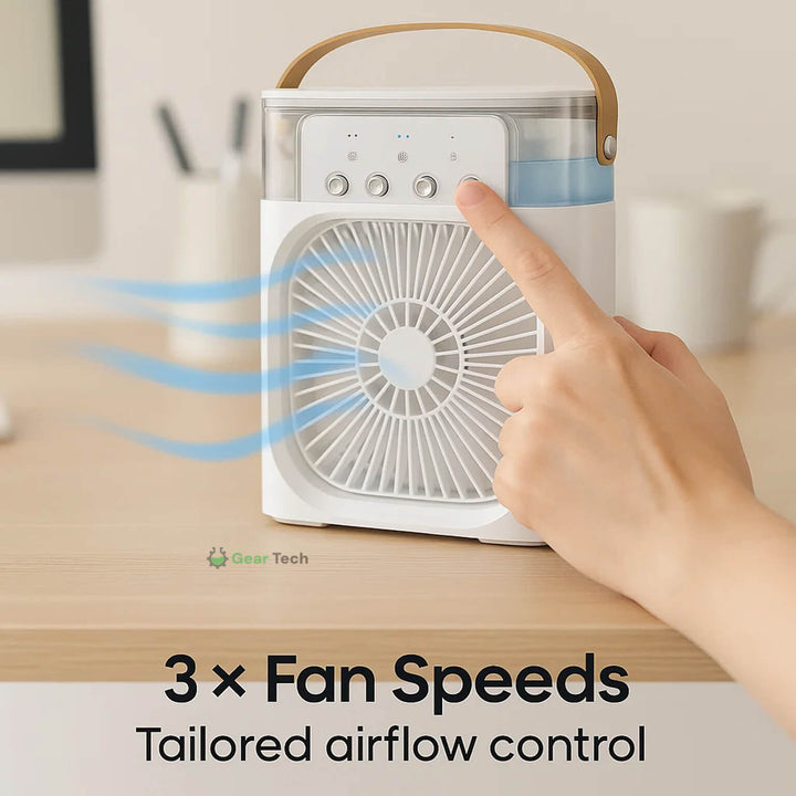 Easy-to-use portable air cooler, fan & humidifier, creating a comfortable microclimate.