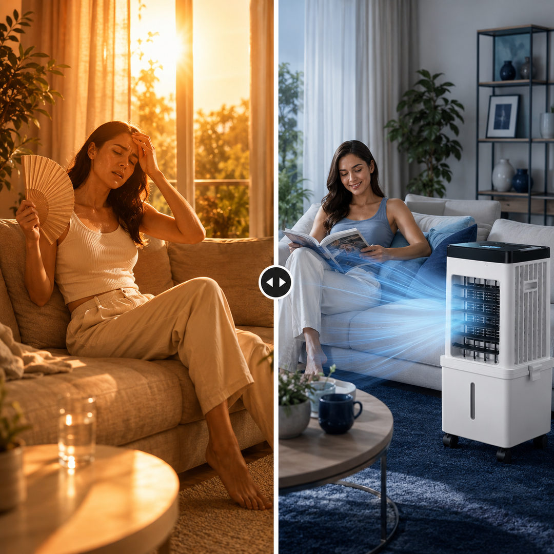 Efficient 3-in-1 portable air cooler, humidifier, & purifier. Essential for personal cooling & indoor air quality.