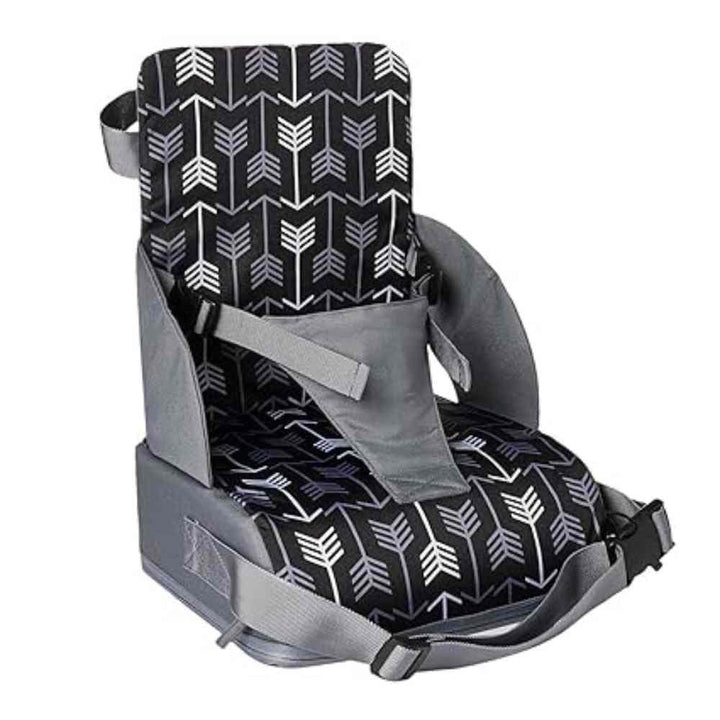 Foldable travel high chair. Secure baby booster seat for toddler dining. Portable, easy-clean solution for meals.