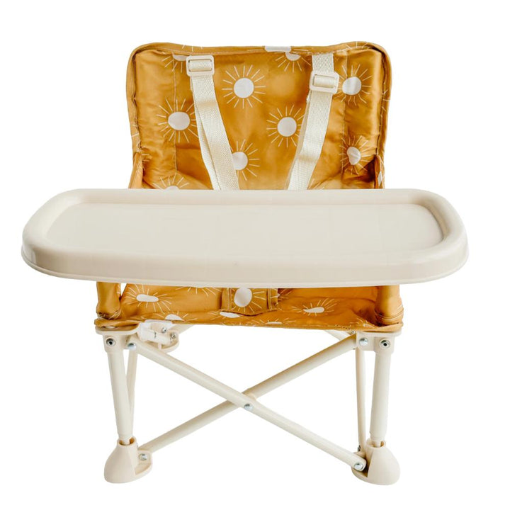 Compact travel highchair alternative. Safe portable baby feeding chair for picnics & outdoor adventures with toddlers.
