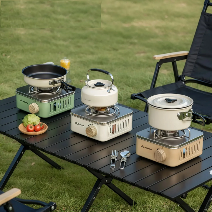 Versatile 2800W portable gas stove for camp kitchen, hiking, and all outdoor cooking needs.