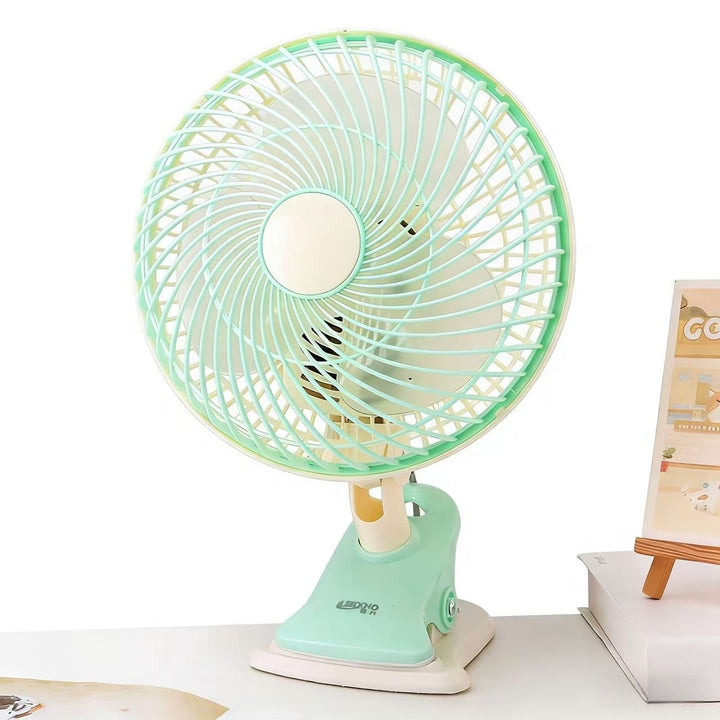 Compact personal cooling fan, perfect for a desk, bedroom, or office.