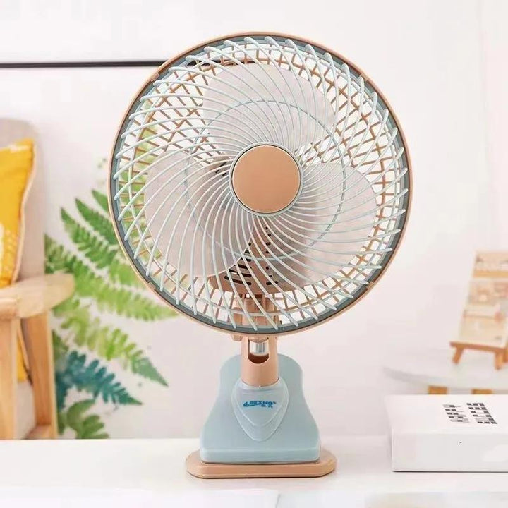 Compact portable desk fan, perfect for cooling your workspace or home.