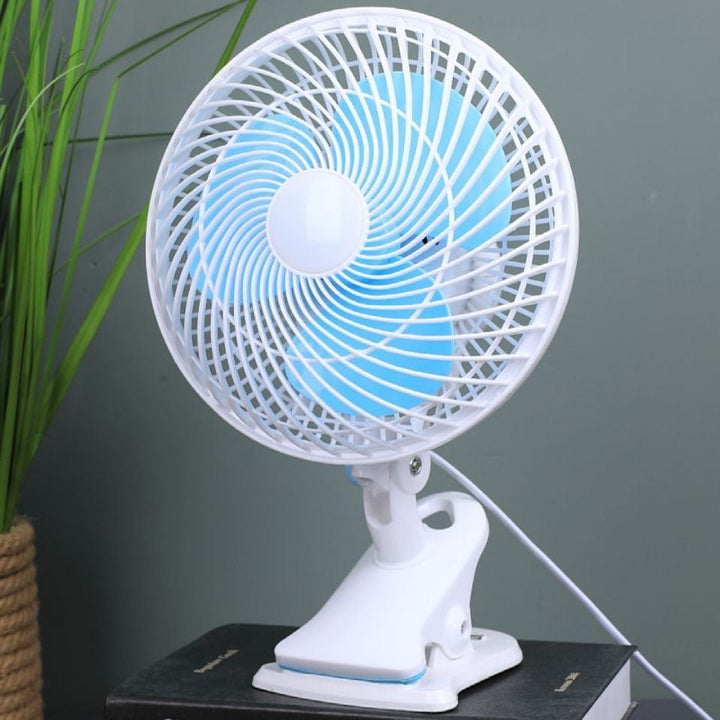 Personal desk fan, a quiet solution for summer cooling in any room.