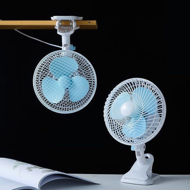 Portable electric fan, designed for effective air cooling in home/office.