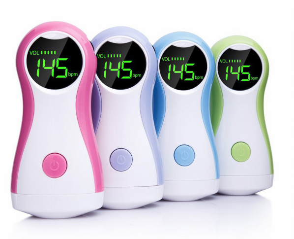 Portable fetal doppler for new moms to monitor baby's heartbeat at home. Clear audio pregnancy monitor.