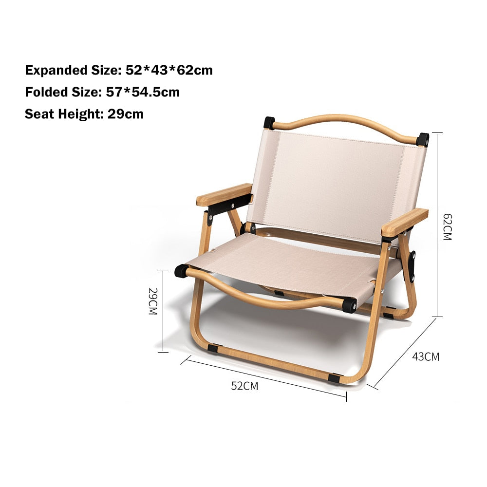 Portable foldable outdoor chair for camping, picnic & travel comfort.