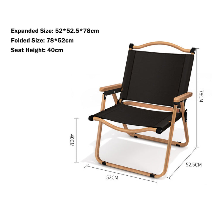 Durable foldable camping chair, provides reliable seating comfort outdoors.
