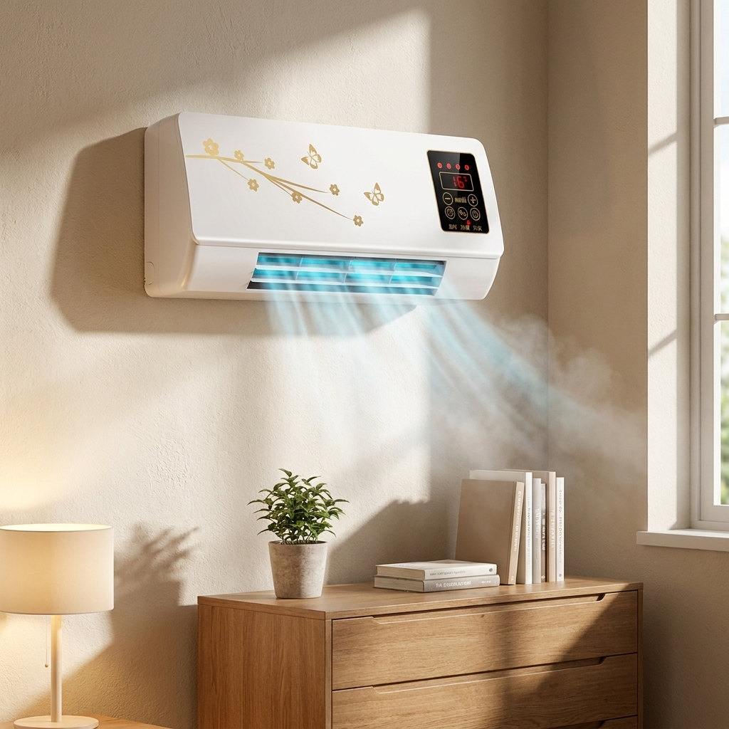 Quiet personal air cooler fan, perfect for desktop use. Enjoy silent, refreshing relief at home or office.