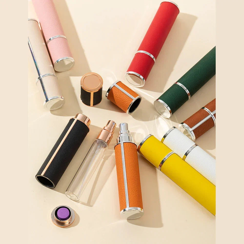 Mini refillable perfume travel spray bottle, 0.34 fl oz. Portable fragrance atomizer, perfect beauty accessory.