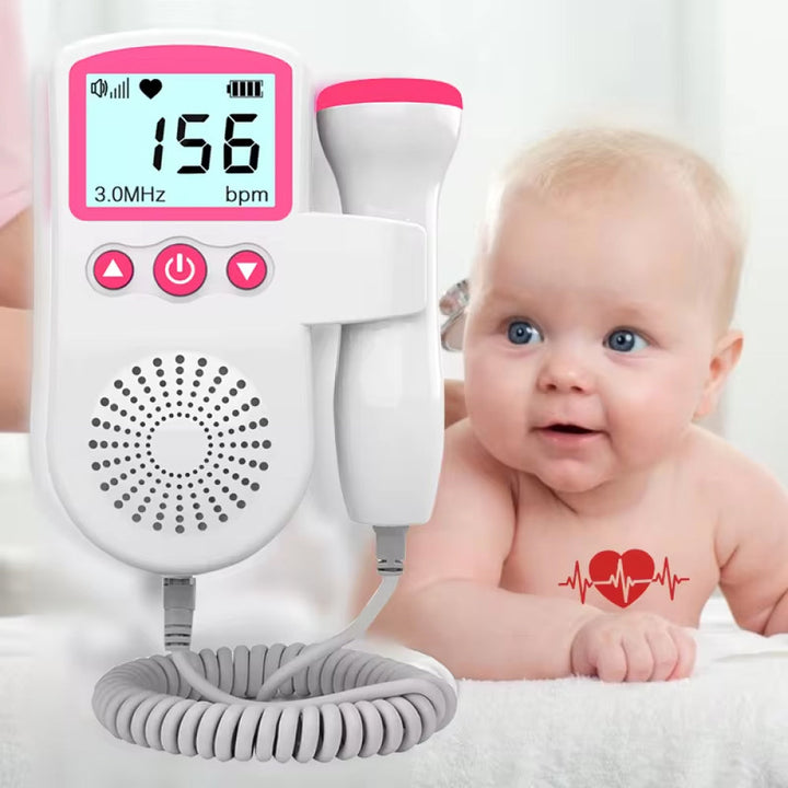 Clear sound pregnancy baby heart monitor. Easy-to-use fetal doppler for expectant mothers' prenatal care.