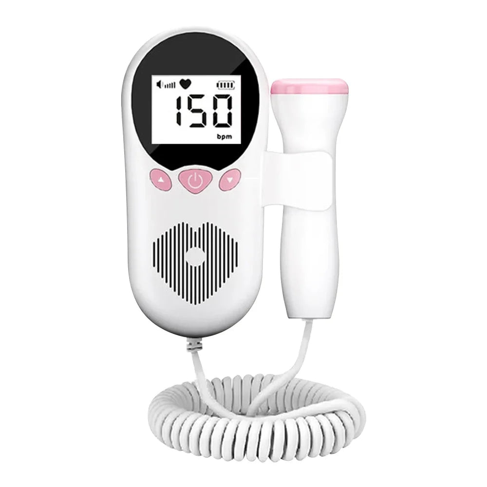 Handheld pregnancy baby heart monitor. Advanced fetal doppler provides accurate, portable heartbeat tracking.
